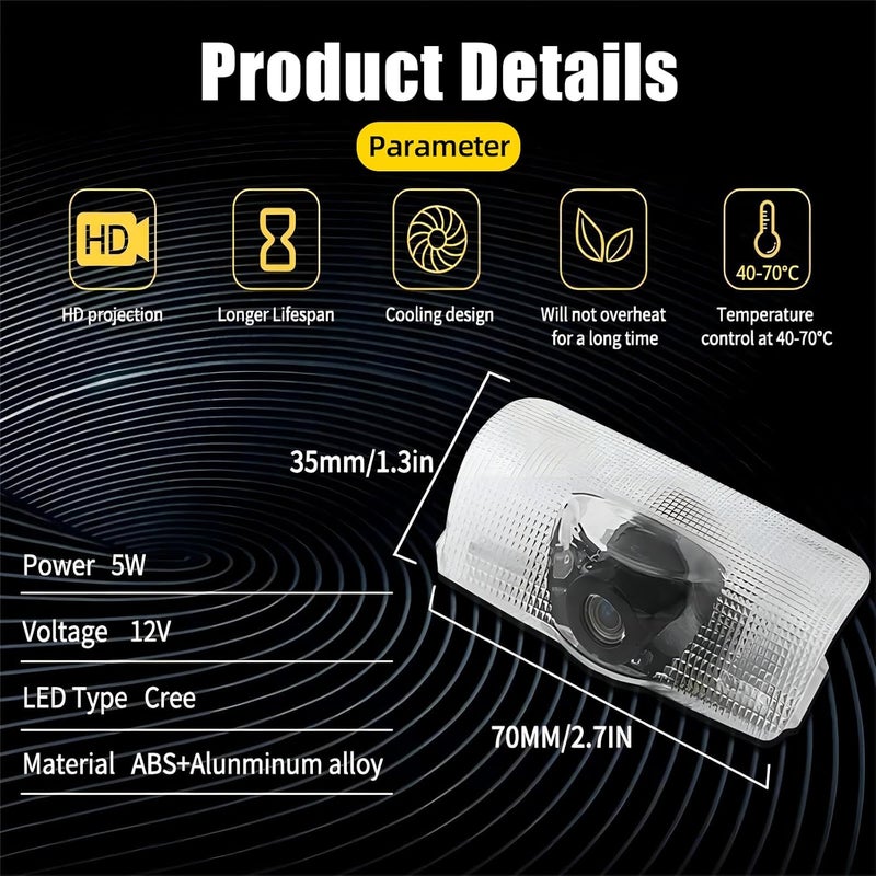 Thingrific 2Pcs Never Fade Car Door Lights Logo Projector Compatible with LS/ES/is/LX/RX/GS/GX/RC/UX Car Accessories, 3D Ghost Shadow Puddle Light - Image 4